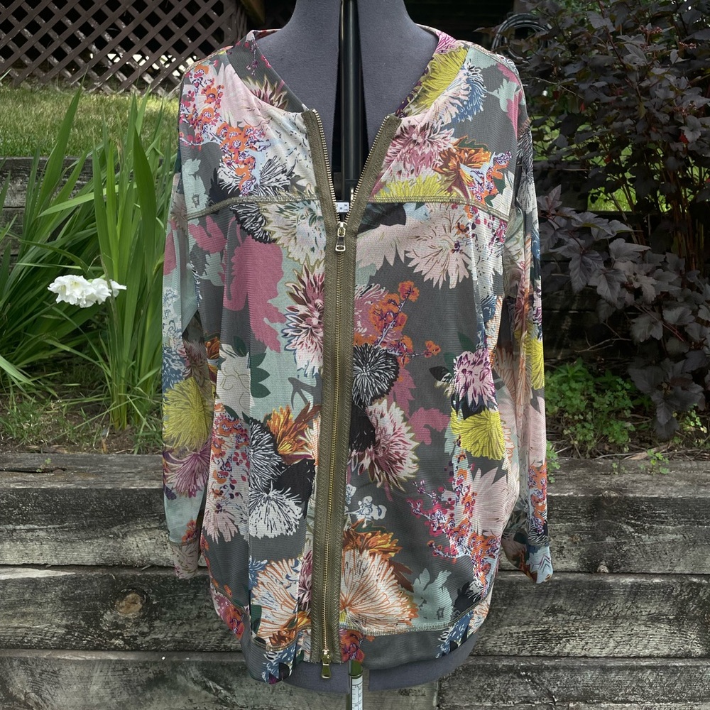 John Mark 2X Floral Longsleeve Zipup